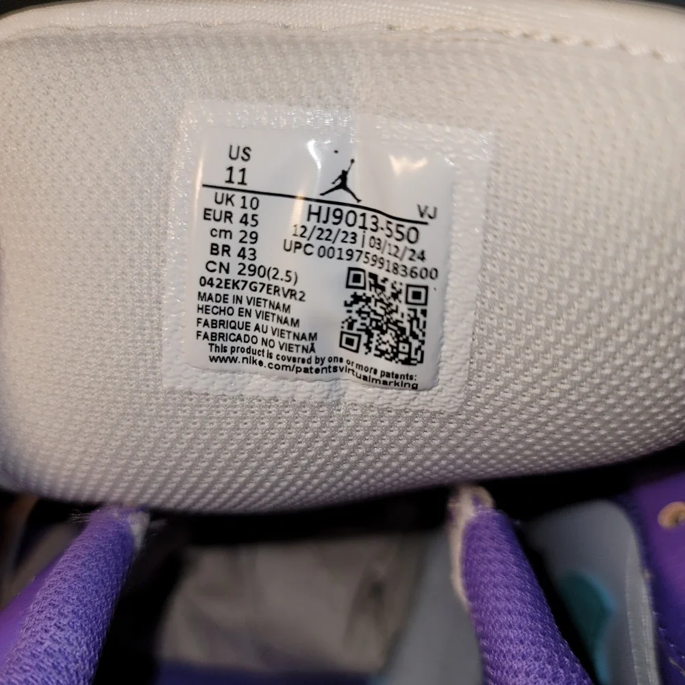 Nike Air Jordan 1 Low Action Grape Sky J Light Olive Purple Teal White DC0774502